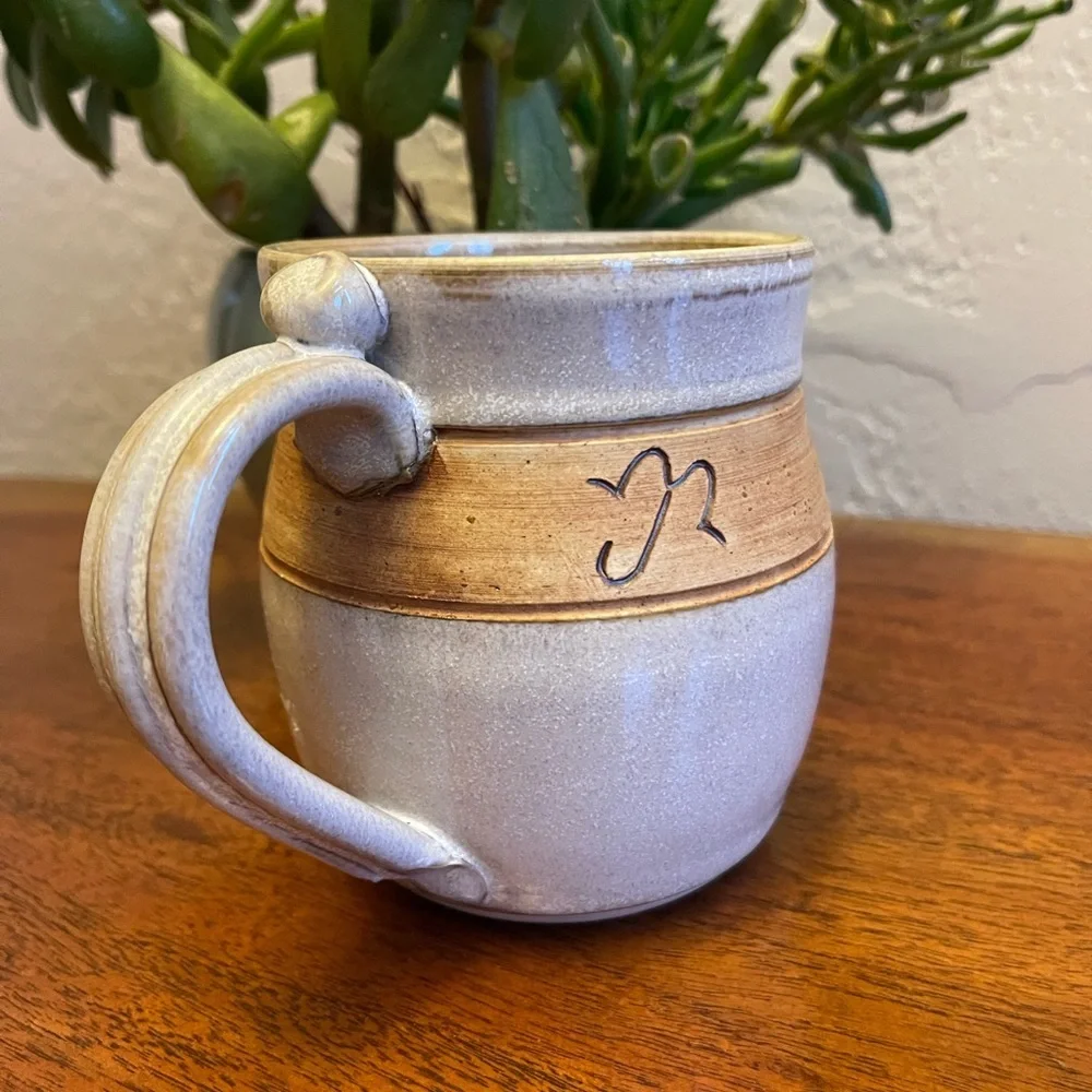 Handmade‎ Ceramic Coffee Mug with Western Print.